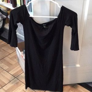 Forever 21 black long sleeve bodycon mini dress, small.